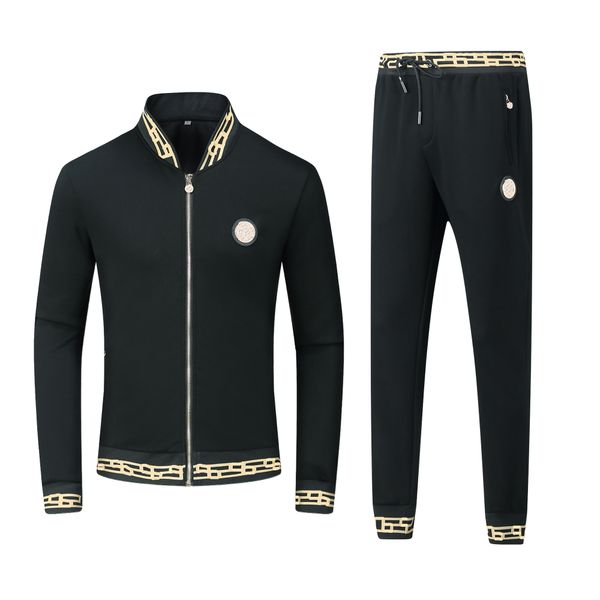 

men full letters sportswear set brand mens womens tracksuit sporting fitness clothing two pieces long sleeve jacket + pants casual track sui, Gray