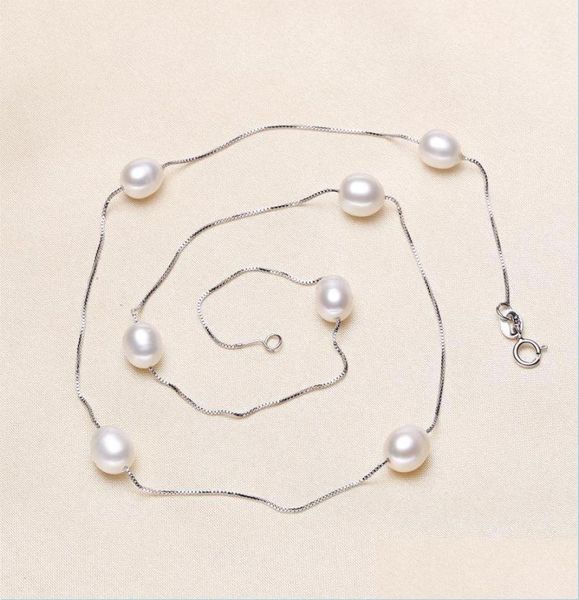 

beaded necklaces freshwater pearl necklace 925 sier pendant for women 78mm 4 color natural starry baroque jewelry drop delivery 26561226, Silver