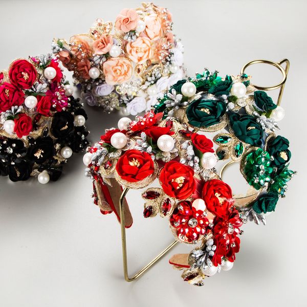 

headwear hair accessories luxury baroque pearl flower headband fashion for women trendy party hairband band girl 230718