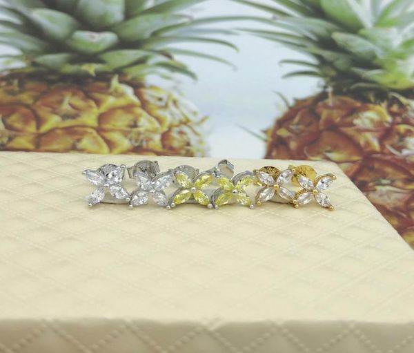 

european and american classical style ladies sterling silver plated platinum x set with yellow horse eye zircon earrings adorn art4946742, Golden;silver