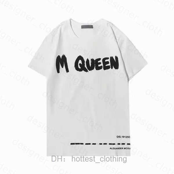 

summer mens womens designers mcqueen tees fashion man s casual chest letter luxurys clothing street shorts sleeve clothes tshirts 4 6mcr, White;black