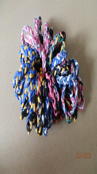 

100pcs sports 3 rope bracelet chinese bracelet baseball rope bracelet3339219