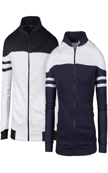

spring autumn men golf jackets coat striped patchwork slim fit jackets for men casual sport jacket male man sportwear 1617062, Red;blue