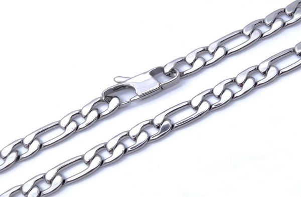 

8mm stainless steel necklace for man figaro chain men jewelry 1836 inches waterproof198l4134491, Silver