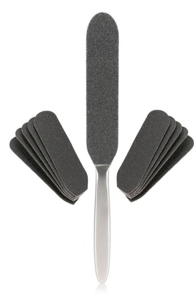 

doublesided pedicure foot file 10pcs sanding paper rasp callus dead skin remover stainless steel handle professional foot rasp5006069