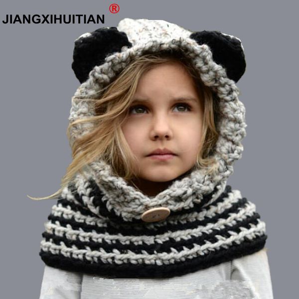 

fashion face masks neck gaiter 8 style 1-7 y baby girls balaclava winter hats handmade kids hats wrap scarf caps cute autumn children wool k