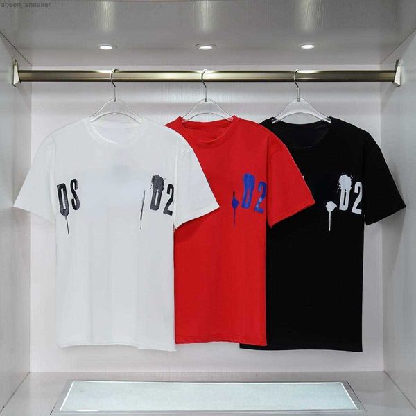 

23s t shirt pure cotton round neck short sleeve t-shirts for men and women classic chest graffiti letter printing large size loose sweatshir, White;black