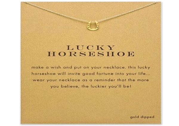

fashion lucky horseshoe necklace for women pendant clavicle chain statement choker necklaces valentine039s day gift card collar8002151, Silver