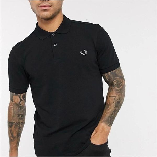 

men's polos summer brand wheat embroidery lapel short sleeve men's polo shirt business casual 230717, White;black