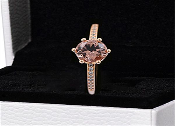 

fashion jewelry 2020 925 sterling silver pink sparkling crown solitaire crystal ring for women lovers/ wedding/commemorative ring7213529, Golden;silver