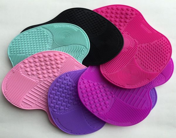

whole big silicone makeup brush cleaning mat cosmetic brush cleaning washing tools silica makeup brush cleaner pad board scrub8416369