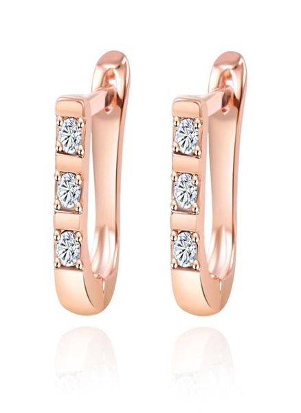 

pretty hoop earrings 925 sterling silver 18k rose gold plated swiss cz diamond engagement fasion jewelry small earrings hoop for w1306525, Golden;silver