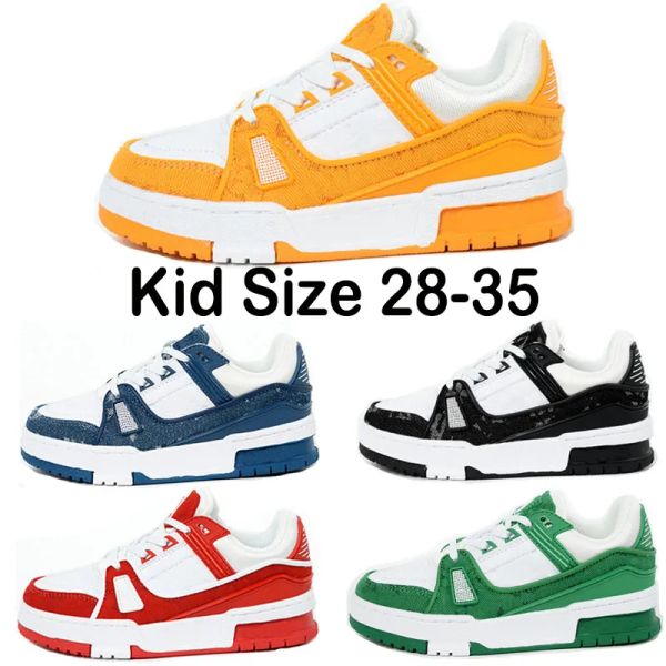 

2023 designer sneakers casual kids shoes trainer black white panda men women fashion low platform letter rubber eur 28-35