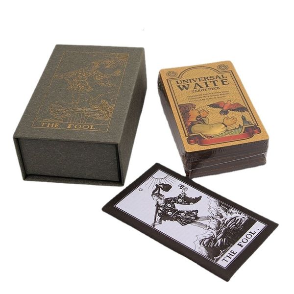 

outdoor games activities gold foil universal waite tarot plastic pvc waterproof tarot english edition holo divination golden tarot cards dec
