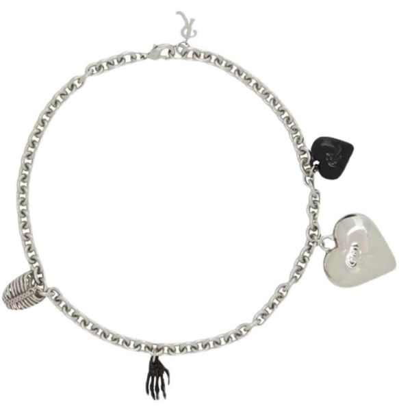 

raf ghost claw simons love skull hand grab rib necklace peach heart clavicle chain men039s and women039s fashion jewelry4214777, Silver