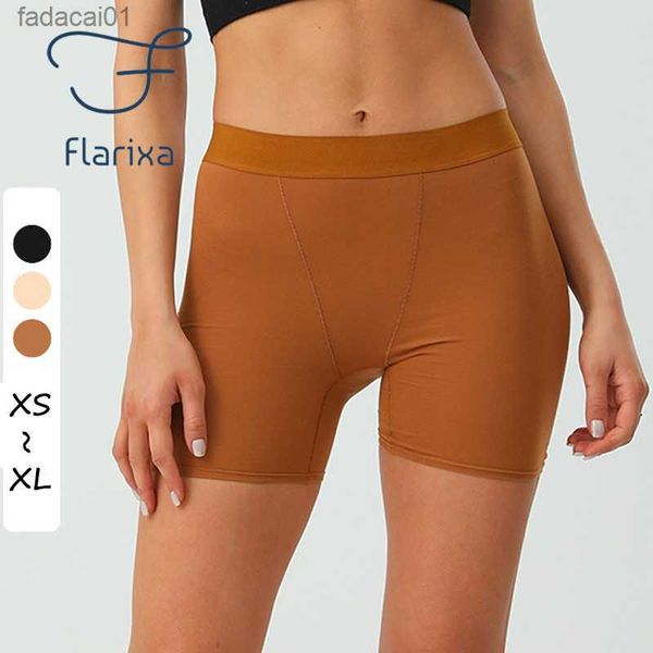 

flarixa high waist combed cotton seamless women safety shorts boxer breathable womens summer slimming female panties briefs l230621, White;black