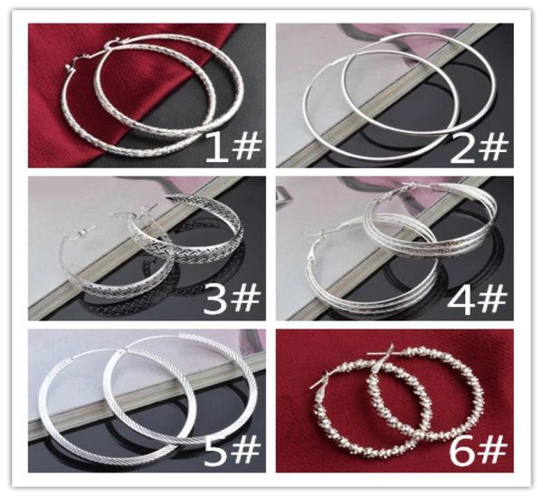

fashion 925 silver sterling earrings big circle earrings 6 styles designer luxury earring for options silver plated model none9261242002