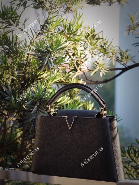 

tz fashion bags metallic hardware handbags luxury cowhide handbag classic flap shoulder dresser bags women capucines series crossbody bags s