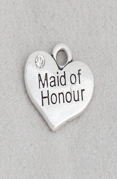 

whole heart maid of honour alloy double side wedding bridal charms message letter charms 1517mm aac19174563982, Bronze;silver