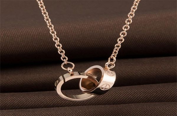 

designer jewelry love necklace plated 18k gold screw necklace with rose gold platinum luxury woman love gift 2 styles9613977, Silver