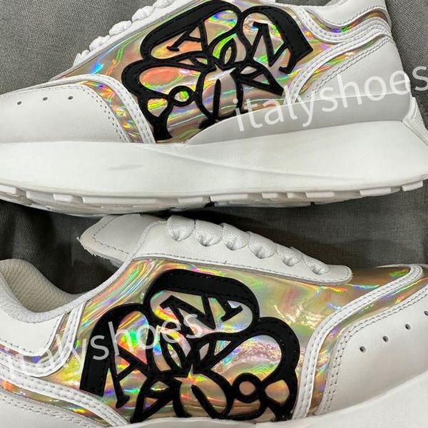 

new luxury reflective leather dad shoes space stitching material sneakers designer sneakers modern autumn winter trendy shoes xsd230403, Black
