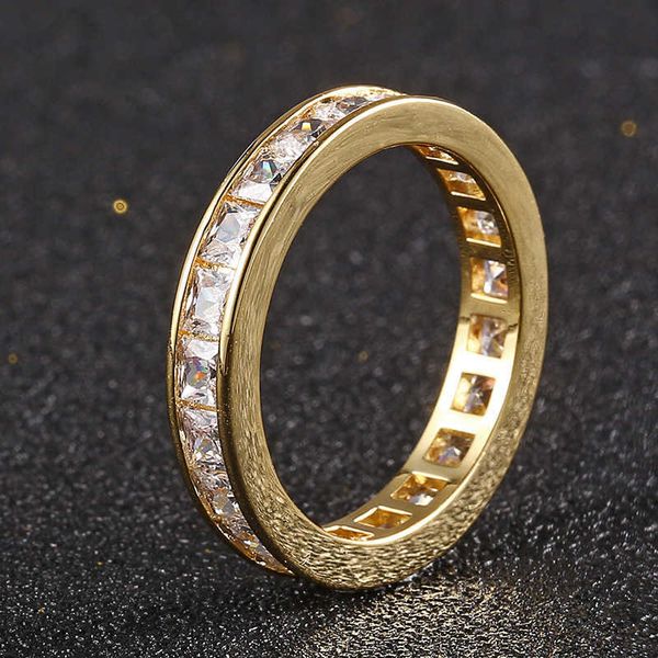 

new creative square ring couple ring gold plated crowd design personalized and simple for both men and women, Silver