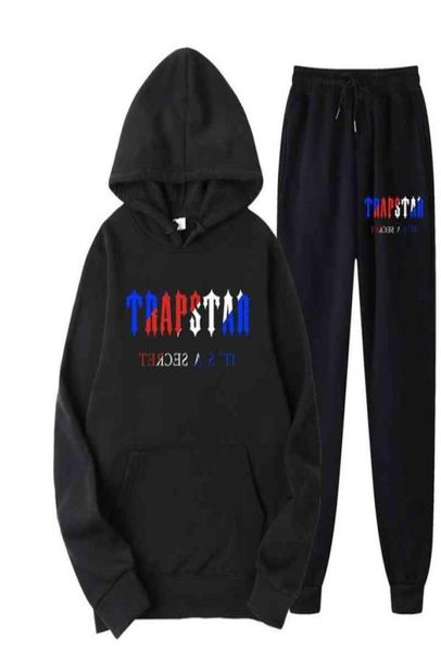 

tracksuit brand printed sportswear men039s t shirts 16 colors warm two pieces set loose hoodie sweatshirt pants joggin3030940, White;black
