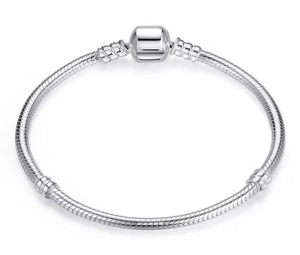 

bracelets love bangle chains nail link 3mm chain fit p luxury charm bead bangle silver plate/fill bracelet diy jewelry gift for men women988, Black