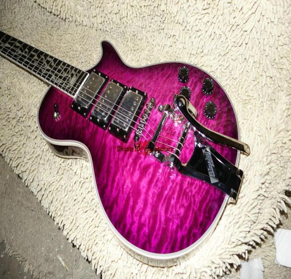 

custom shop guitars purple electric guitar with tremolo system 1803254