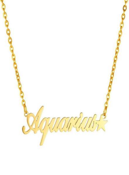 

celestial jewelry stainless steel 12 zodiac constellations necklace for women friend gift aries taurus gemini cancer leo chains6979770, Silver