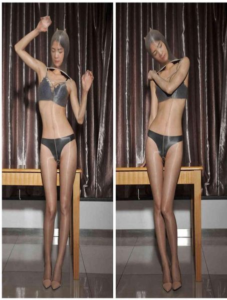 

nxy set 1d oil shine full encased bodystockings with sheath crotch head mask or high collar for both man woman bodysuit doy9725399, Red;black