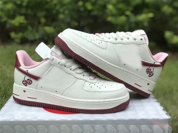 

girls women af 1 designer shoes red pink heart white casual running shoes outdoor sports sneakers all size available fast delivery with box