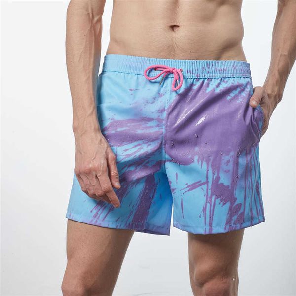 

men's shorts summer man casual beach color changing shorts short pants trend designer man shorts beach running, White;black
