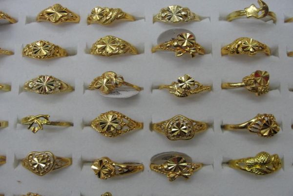 

woman girl rings mix heart clover flower size silver gold ring fashion jewelry valentine039s day gift 20pcslo3447639