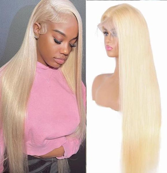 

13x4 lace front wig human hair pre plucked brazilian straight wig for women 613 blonde 12inch 26inch3490936, Black