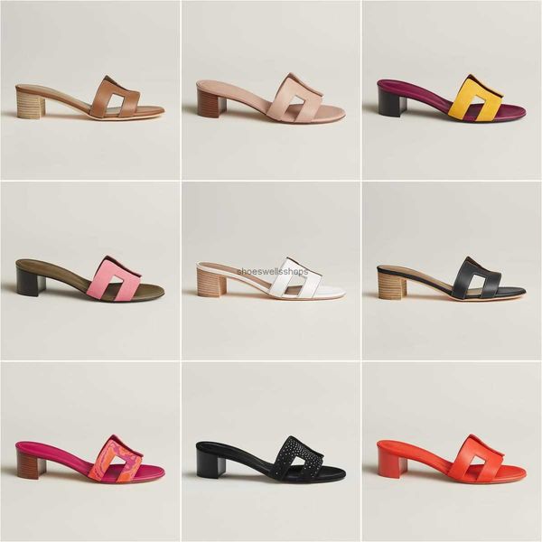 

designer slipper for women slides sandal summer sandles shoes kitten chunky heel classic brand casual woman outside slippers sliders beach l, Black
