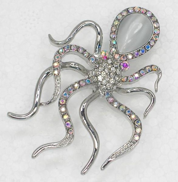 

12pcslot whole crystal rhinestone faux opal ocs pin brooch fashion costume brooches jewelry gift c2642711690, Gray