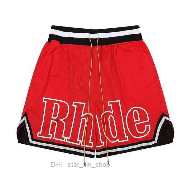 

designer swim shorts rhude summer fashion beach pants mens streetwear loose size five-point basketball rhude short 3 xuho, White;black