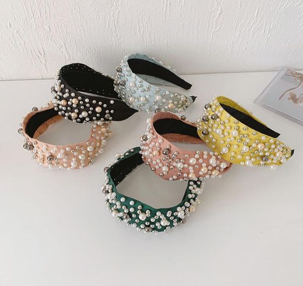 

vintage style women pearl headbands simple fashion girls yoga hair bands outdoor travel make up hairband4931840, Silver