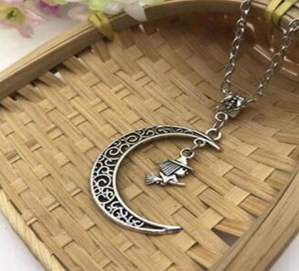 

fashion jewelry moon wizard halloween gift clavicle chain charm pendant necklace jewelry good friend clavicle chain gift 5204184959, Silver