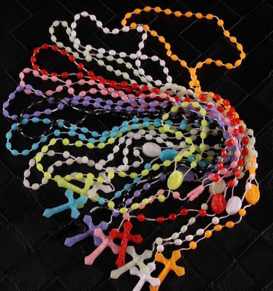 

wood god men women religious rosary necklace plastic rosary religious jewelry cross necklace night lumious necklace3581932, Silver