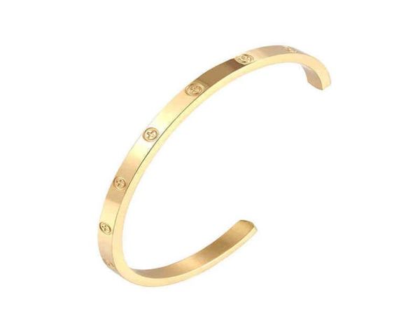 

three size open bracelet cross stainless steel love brand bangle for women man screw jewelry couple gift304b1390857, Golden;silver