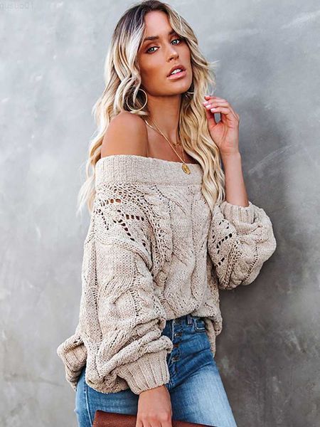 

women's sweaters fitshinling bohemian off shoulder jumper knitwear hollow out slim twist vintage sweater pullover women clothing 2023 w, White;black
