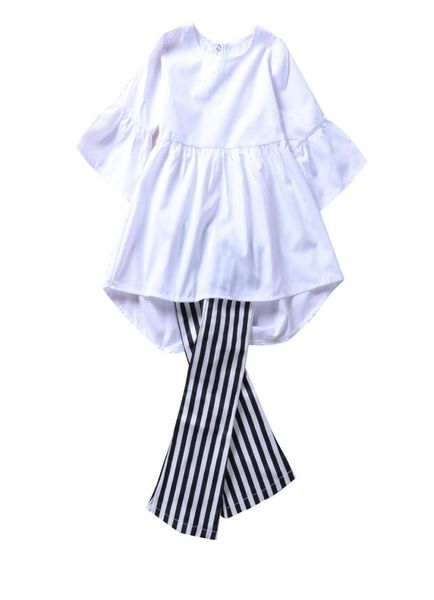 

spring baby girl clothes retro outfits white ants 2pcs set striped bellbottom trousers kids girls clothing boutique dresses 8559192