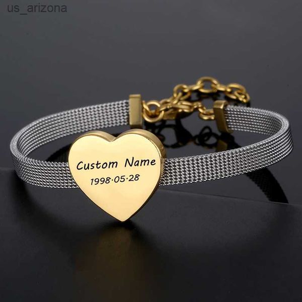

custom stainless steel engraved name letter bracelet band personalized customized gold bangle bracelet men women jewelry l230620, Golden;silver