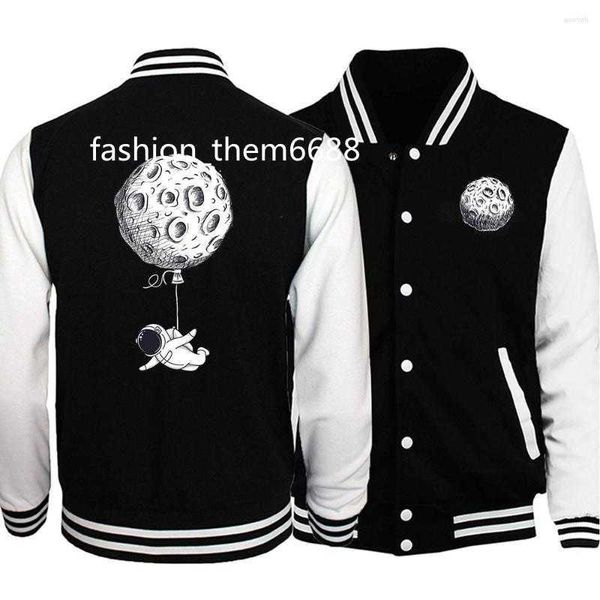 

men's jackets men's jackets funny spaceman flying with moon like balloons clothing men hip hop oversize coats mens fashion all-mat, Black;brown