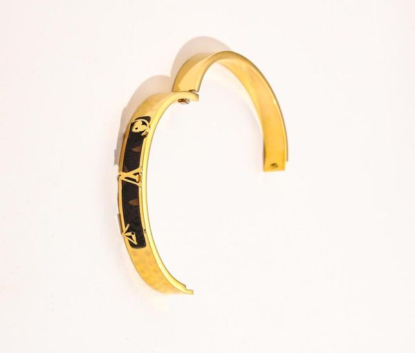 

designer branded bracelets women bangle luxury designer bracelet faux leather 18k gold plated stainless steel bracelet womens wedd8375997, Black