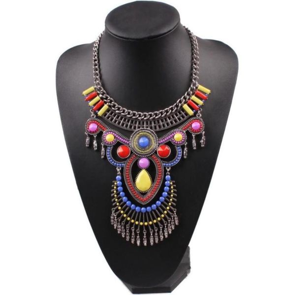 

chains fashion brand design chain necklace for women acrylic bead statement chunky vintage alloy pendant9855358, Silver