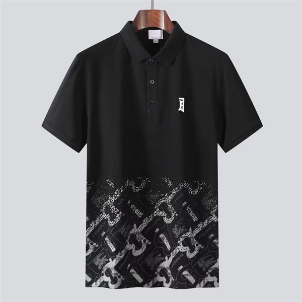 

1 new fashion london england polos shirts mens designers polo shirts high street embroidery printing t shirt men summer cotton casual t-shir, White;black