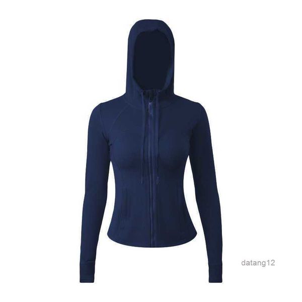 

lululemens yoga suit double faced brushed women's lu sports jacket high elastic zipper coat cardigan fit nude 2 ubrb, Black